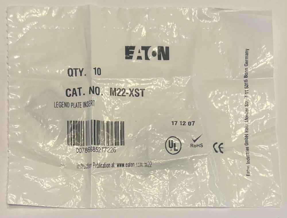 EATON M22 XST Legend Plate Insert M22-XST