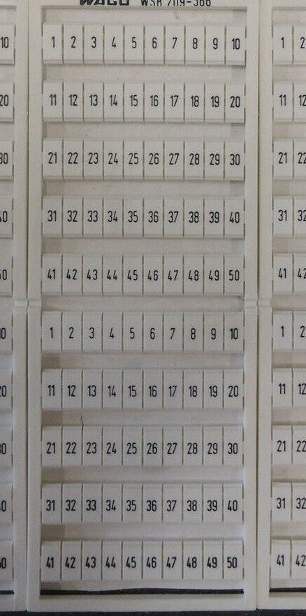 209-566, Wago, Terminal Block Marker 1-50, BRAND NEW!