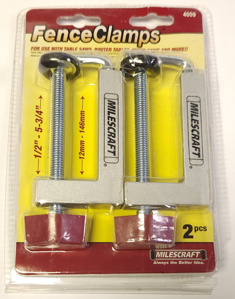 MILESCRAFT 4009 FENCE CLAMPS SET OF 2 1/2"-5 3/4" 12mm-146mm