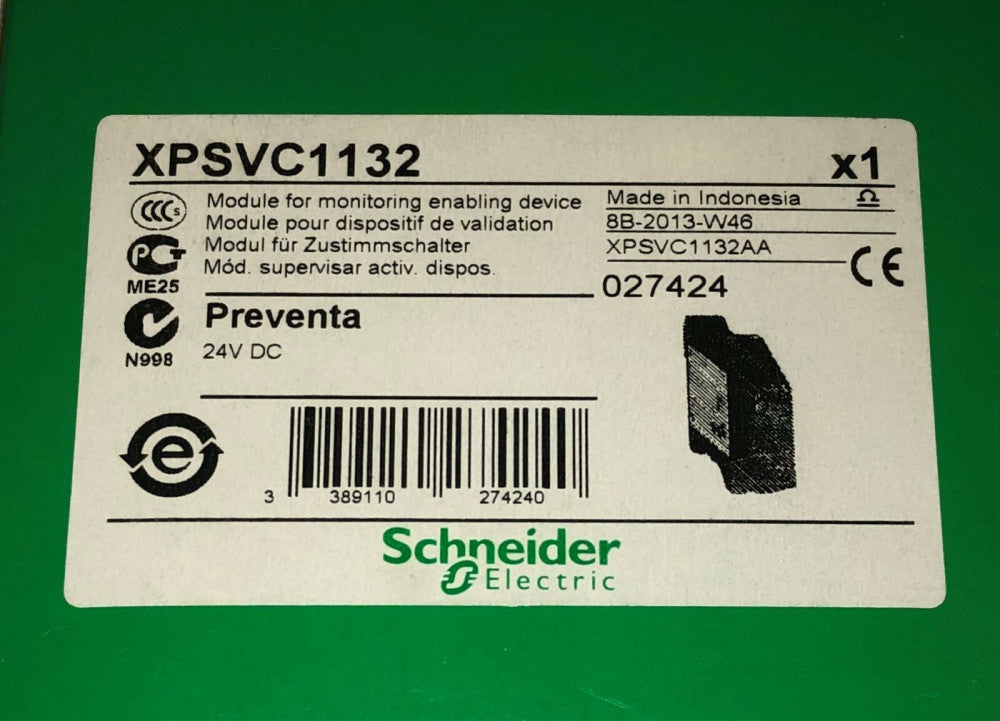 SCHNEIDER ELECTRIC XPSVC1132 Preventa 24VDC Emergency Stop Relay Module 027424