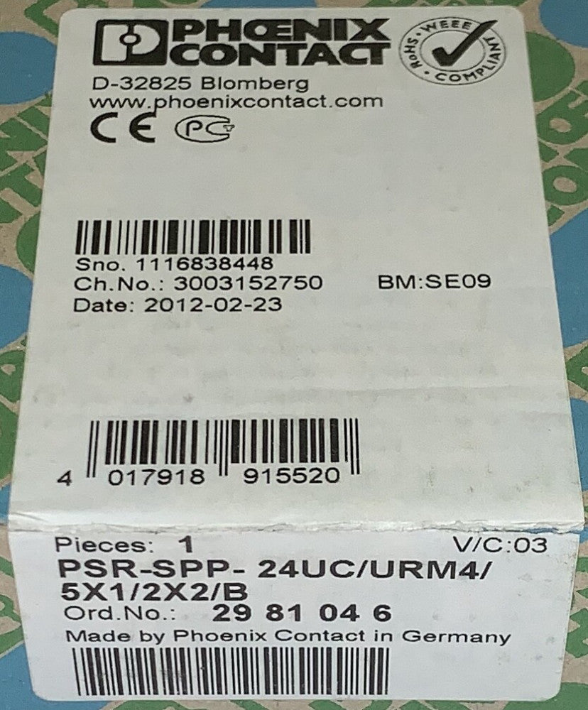 PHOENIX CONTACT PSR SPP 24UC URM4 5x1 2x2 B Safety Control Relay Module URM4