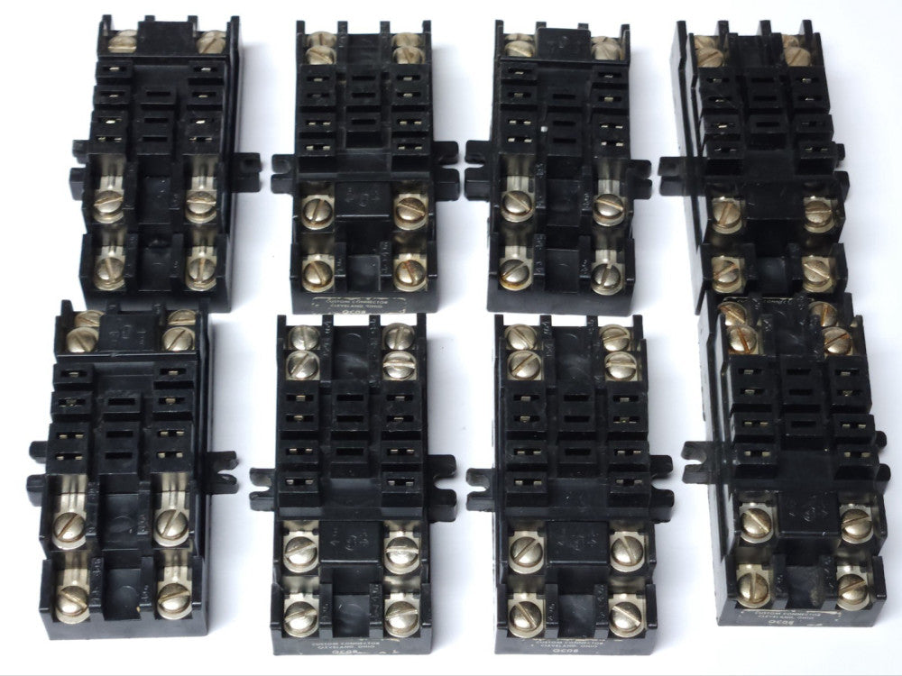 LOT OF 8 CUSTOM CONNECTOR QC08 Relay Base Square 8 Blade Socket 8 Terminal