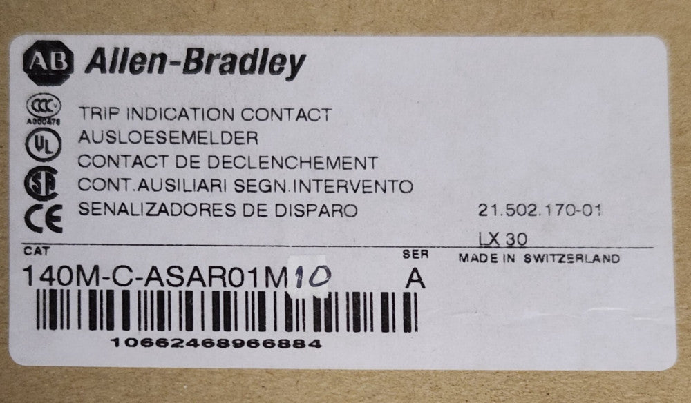 ALLEN BRADLEY 140M C ASAR01M10 140M-C-A Trip Indication Contact Module SAR01M10