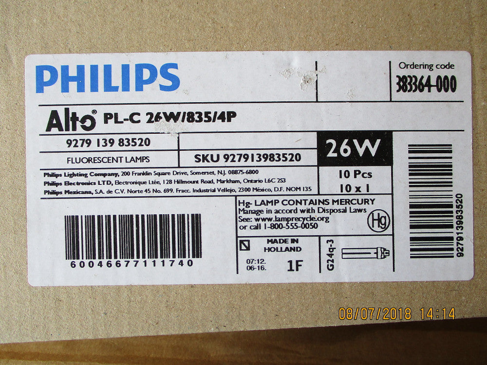 383364 Philips 26W COMPACT FLUOR G24Q-3 3500K ENERGY EFFICIE BRAND NEW!LOT OF 10