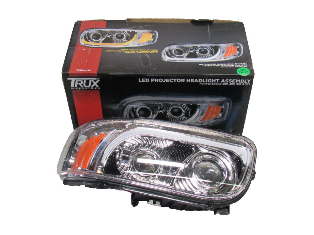 Trux TLED-H110 LED Projector Driverside Headlight Assembly For Peterbilt New