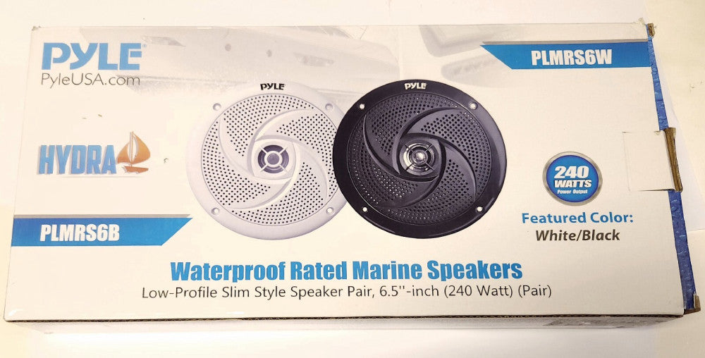 PYLE HYDRA PLMRS6W 6.5" Waterproof Marine Speaker Set Pair Of White 240 WATT