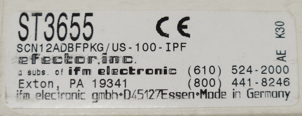 IFM EFECTOR ST3655 SCN12ADBFPKG US 100 IPF Series 300 Flow Monitor 20-36 VDC