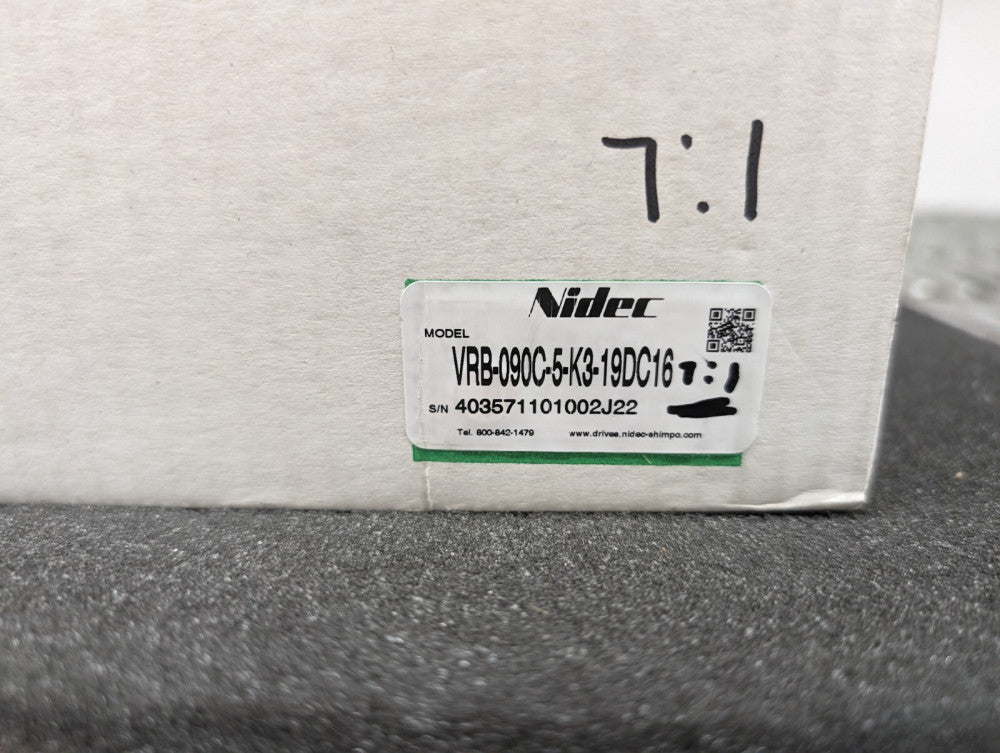 New, Nidec, VRB-090C-5-K3-19DC16, ABLE REDUCER 7:1 RATIO