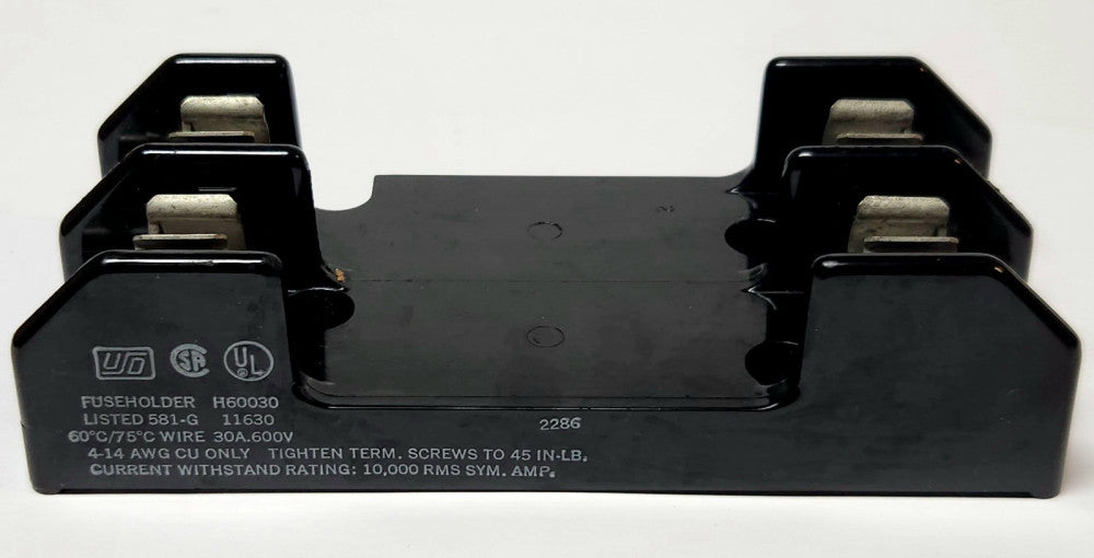 USO H60030 Double Fuse Holder 600 VAC 30 AMP 11630 2286