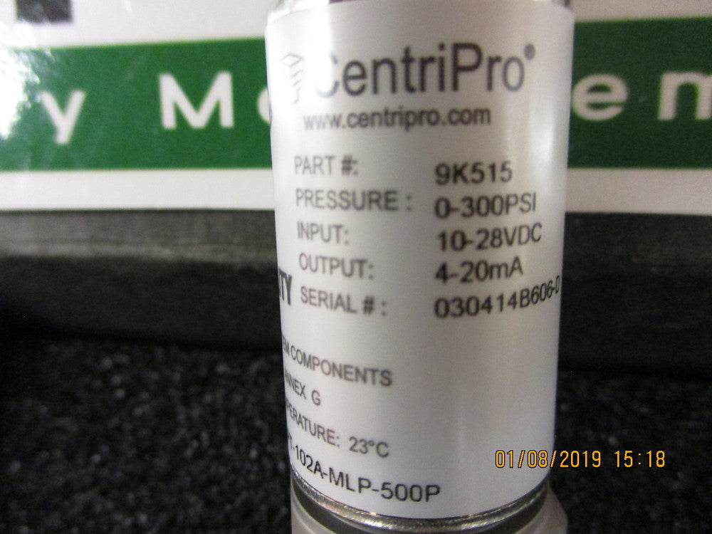 9K515 Centripro TRANSDUCER 4-20MA, 300PSI BRAND NEW!