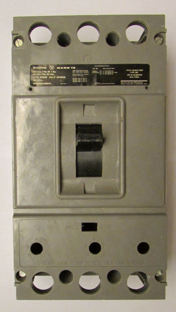 WESTINGHOUSE Type HKA Mark 75 Circuit Breaker Frame 3 Pole 225 Amp HKA3225F
