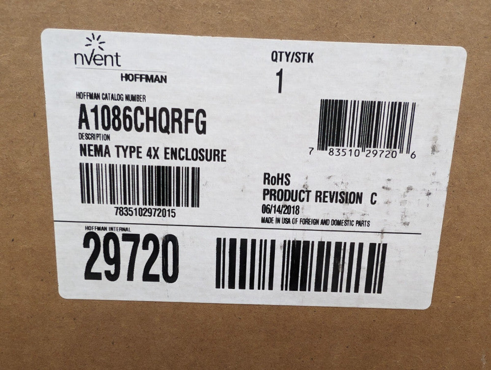 New, Nvent, Eriflex, A1086CHQRFG, JUNCTION BOX, 10"L X 7.99"W