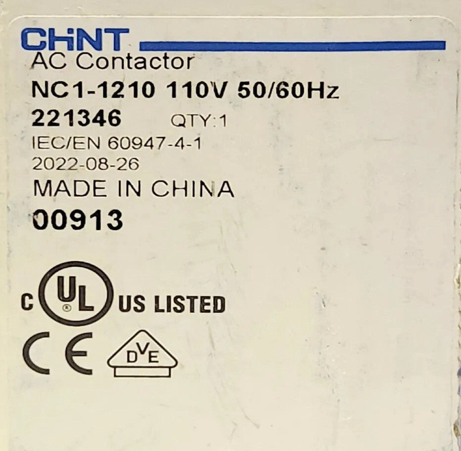 CHINT NC1 1210 3 Pole 120 VAC NC1-12 Contactor 25 AMP 221346