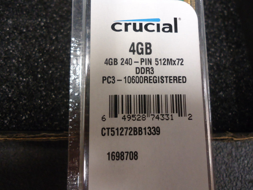 MT36JSZF51272PZ-1G4G1FE Micron Tech 4GB PC3-10600 DDR3-1333MHz ECC BRAND NEW!