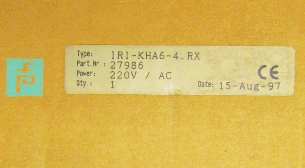 PEPPERL FUCHS IRI KHA6 4.RX K System IDENT-I Interface Relay Module