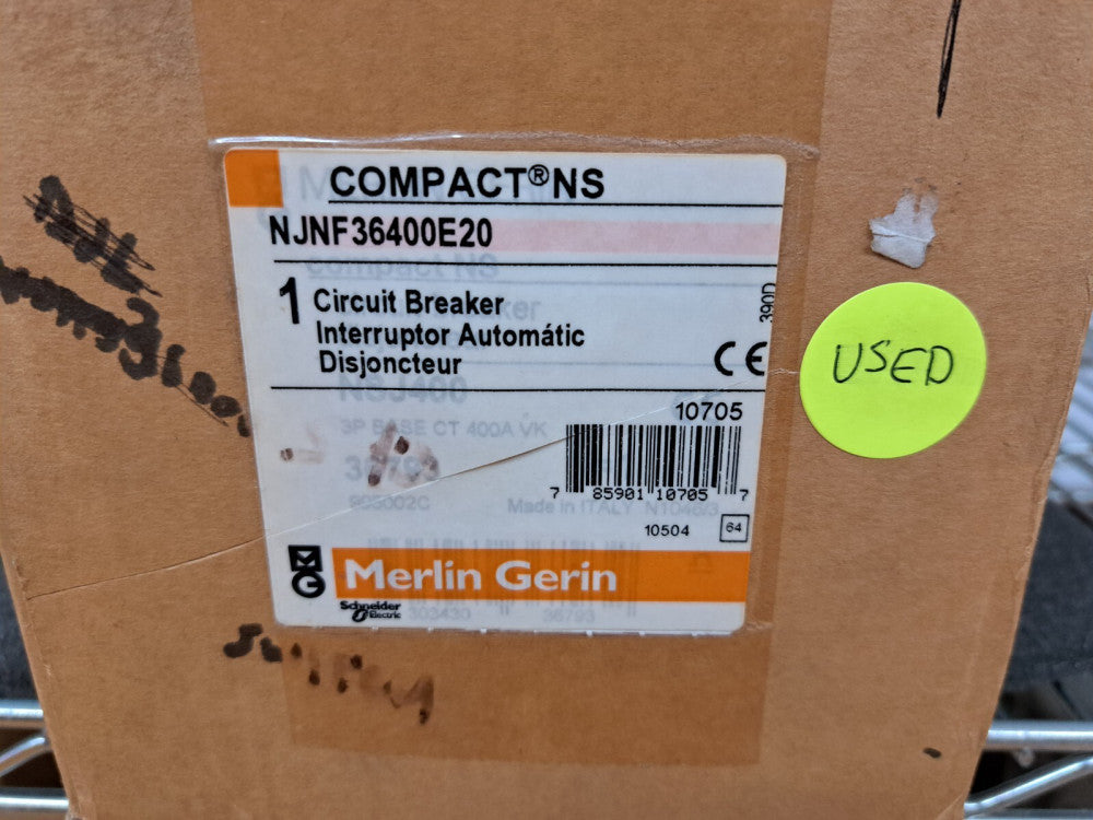 Used, Schneider Electric, NJNF36400E20, 600V COMPACT CIRCUIT BREAKER-3POLE