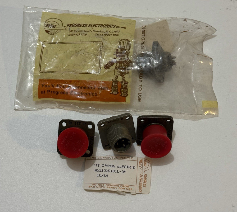 Lot of 4 - ITT Cannon MS3102R10SL-3P Connector