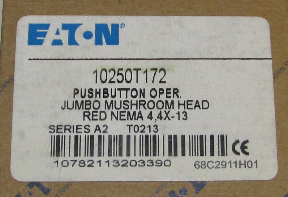EATON CUTLER HAMMER 10250T172 JUMBO Red Mushroom Head Push Button Operator Mom.