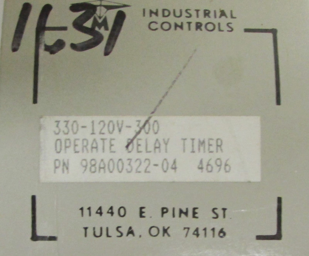 TIME MARK SIGNAL LINE 330 120 V 300 S Operate Delay Timer 98A00322 04