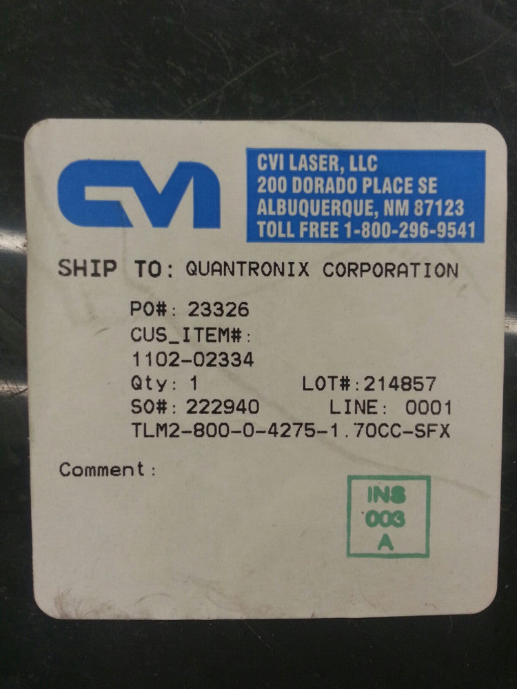 Brand New! CVI, TLM2-800-0-4275-1.70CC-SFX, Tunable Broadband Mirror