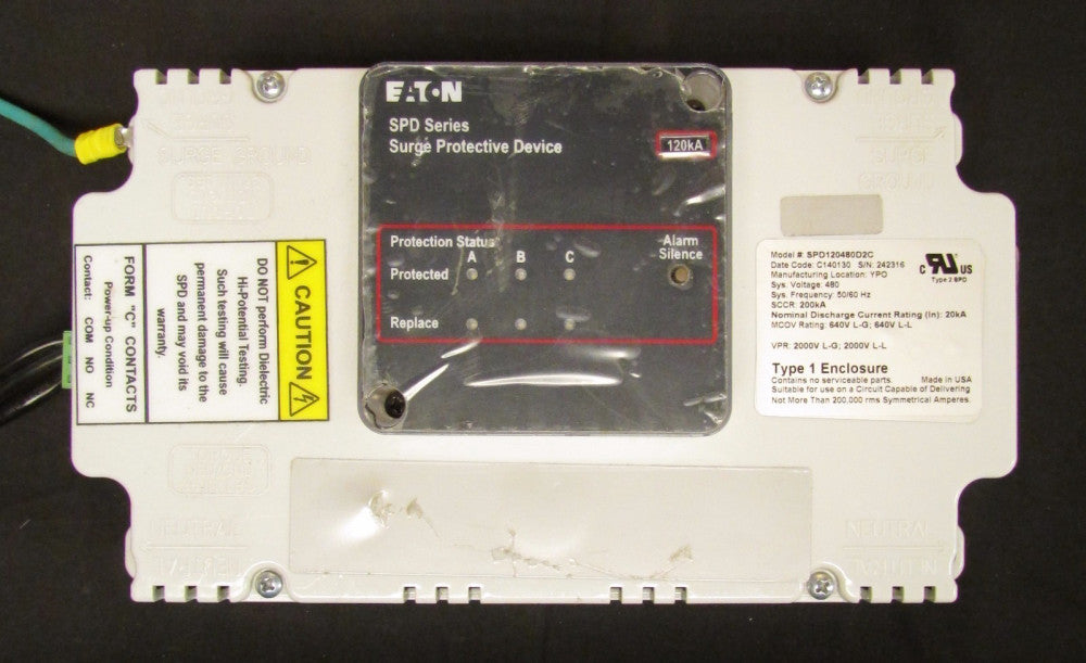 EATON CUTLER HAMMER SPD1201180D2C 480V 120KA SPD Series Surge Protective Device