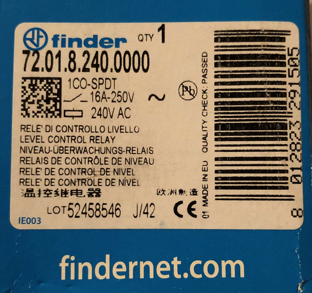 FINDER 72 01 8 240 0000 1 CO SPDT 16 Amp 250VAC Timing Relay Module Timer
