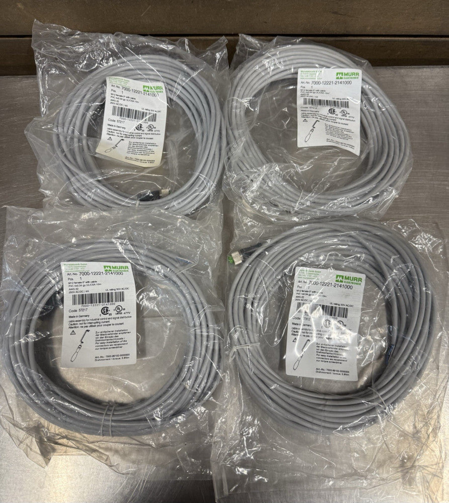 Lot of 4 - New Murr Elektronik 7000-12221-2141000 Cable M12 Female