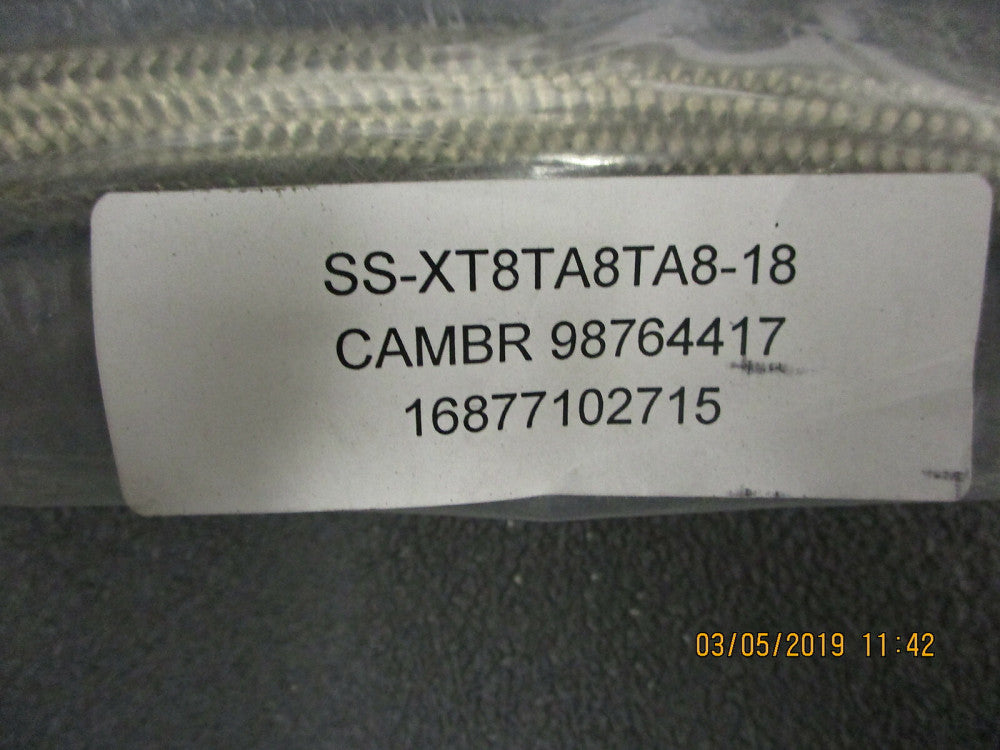 SS-XT8TA8TA8-18 Swagelok Smooth Bore PTFE Hose, 304 Stainless Steel BRAND NEW!