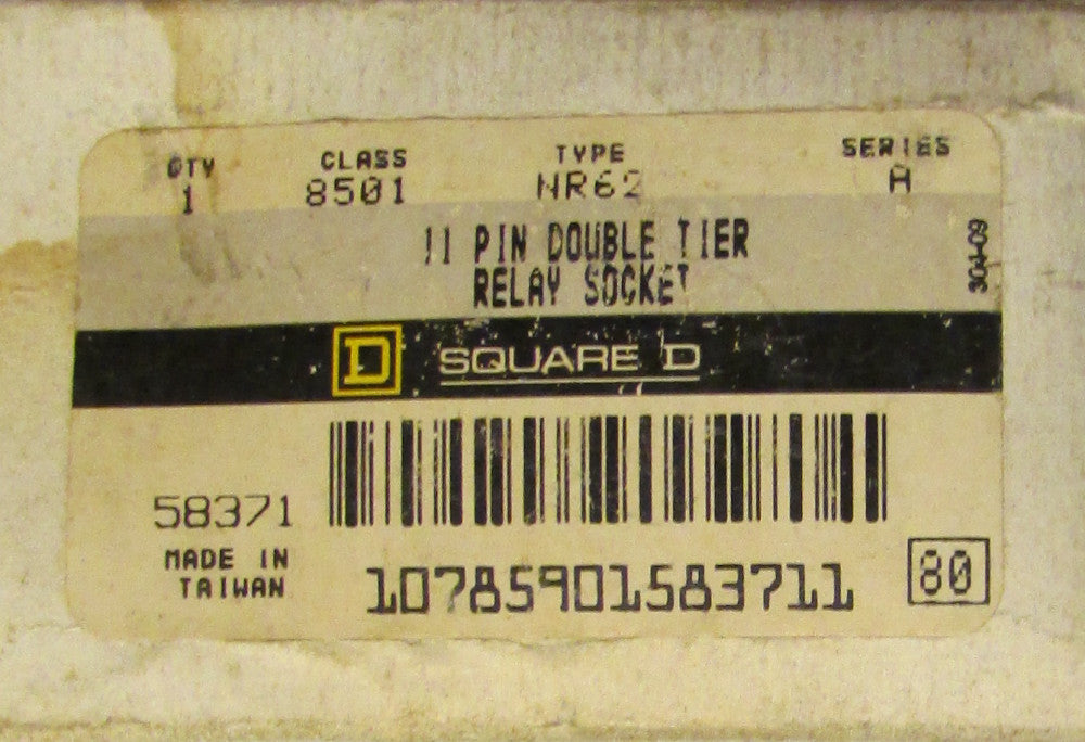 SQUARE D 11 Pin Double Tier Relay Socket 8501 NR62
