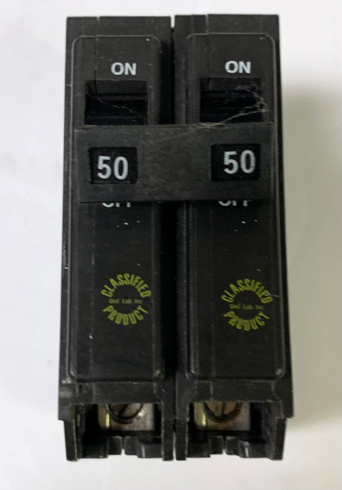EATON CUTLER HAMMER CHQ250 2 Pole 50 AMP Type CHQ Circuit Breaker
