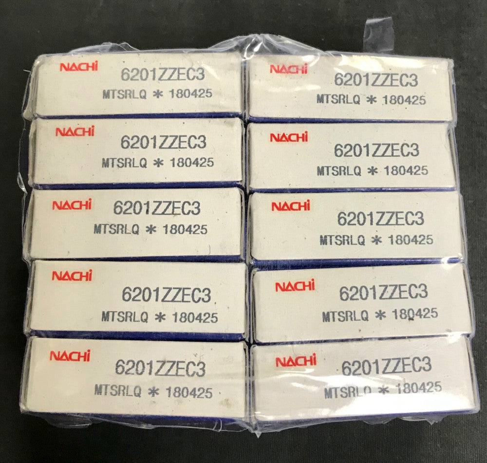 LOT OF 10 NACHI QUEST 6201ZZEC3 Ball Bearing MTSRLQ 180425