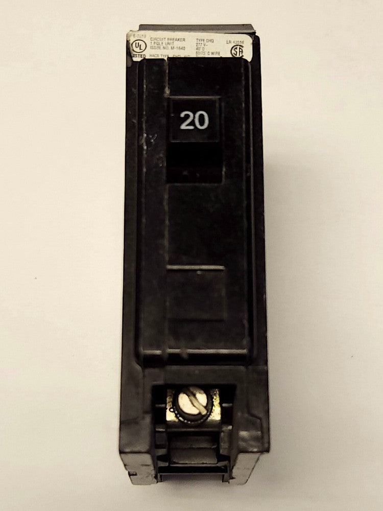EATON CUTLER HAMMER GHQ1020 Single Pole 20 AMP Type GHQ Circuit Breaker