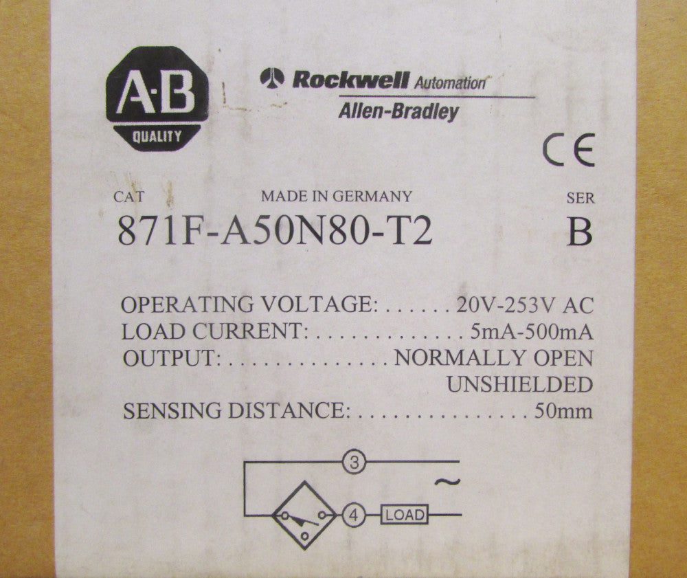 ALLEN BRADLEY Proximity Sensor 20-253 VAC 871F A50N80 T2