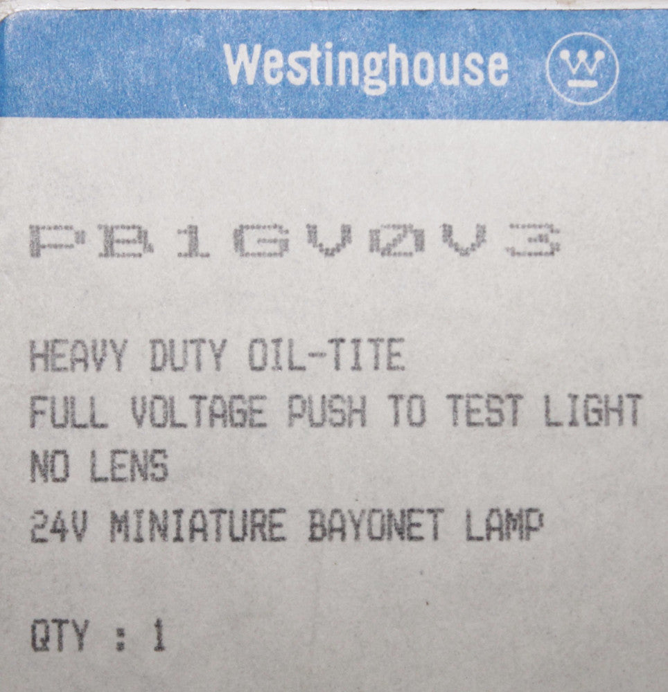 WESTINGHOUSE 24V Heavy Duty Pilot Light No Lens PB1GV0V3