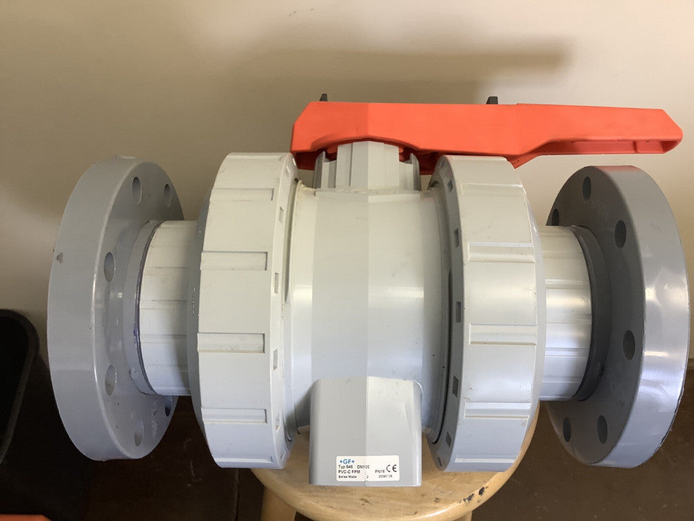 George Fischer +GF+ Type 546 DN100 PVC-C FPM Ball Valve