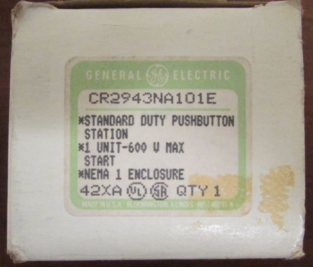GE GENERAL ELECTRIC CR29 3NA 101E Single Unit Start Push Button Station