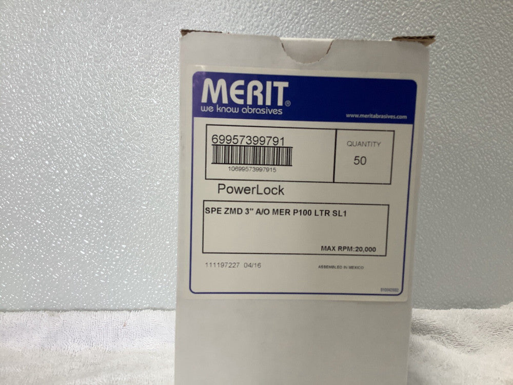 Merit Abrasives 69957399791 3" PowerLock Sanding Disc.