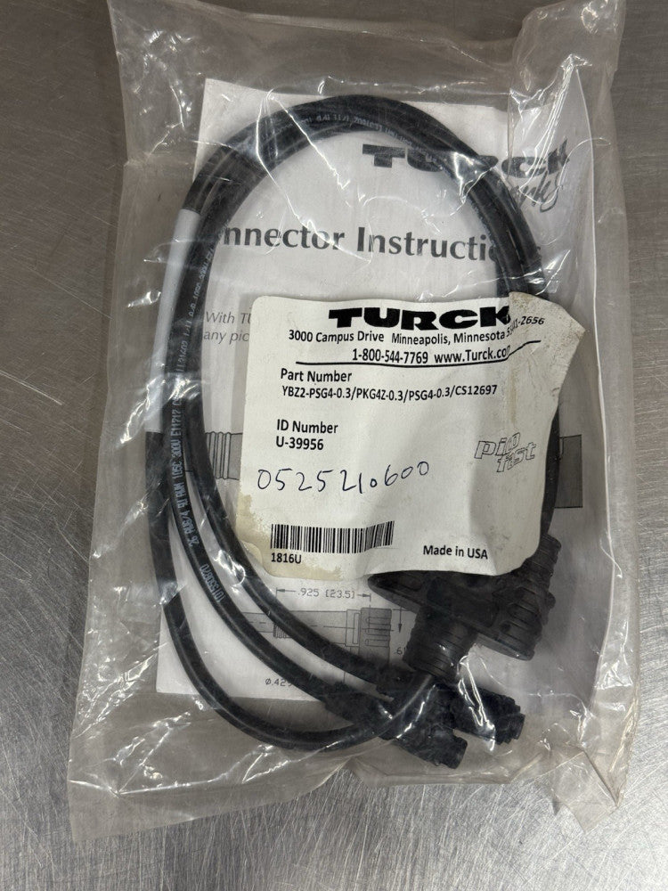 Turck YBZ2-PSG4-0.3/PKG4Z-0.3/PSG4-0.3/CS12697 CABLE U-39956 - New