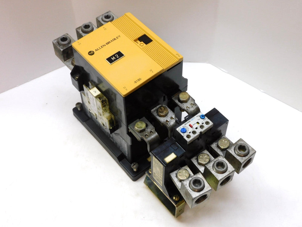 ALLEN BRADLEY 100-B180N*3 SER B STARTER 120V COIL W/ 193-A2M5 SER A 57-180A