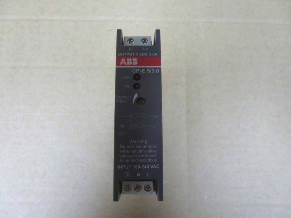 ABB SWITCH MODE POWER SUPPLY CP-E 5/3.0 5Vdc 3.0A 100-240Vac