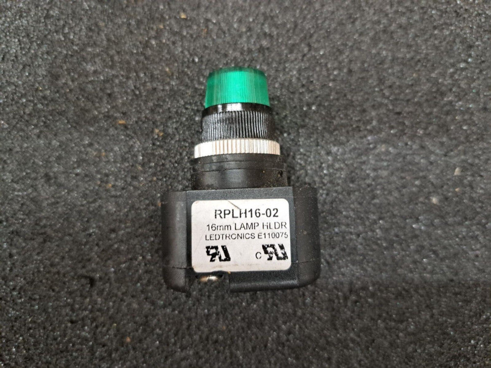 New, Ledtronics, RPLH16-02-04-02, LED Panel Mount, Green, Rear Mount, 16mm