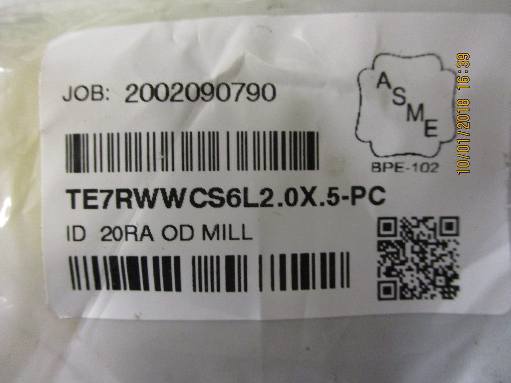 TE7RWWCS6L2.0X.5-PC Maxpure 2x1/2x2 Short Tee, T316L SS BRAND NEW!