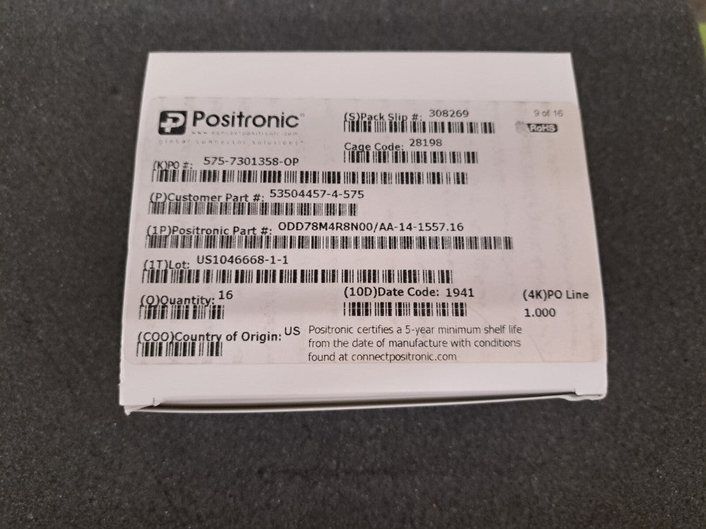 New, Positronic, ODD78M4R8N00/AA-14-1557.16, D Sub-mini Connector, 78 Contact