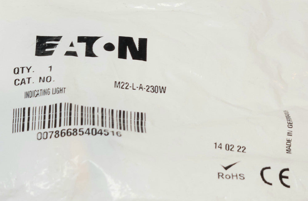 EATON M22 L A 230W Illuminated AMBER Indicating Light M22-L-A-230W