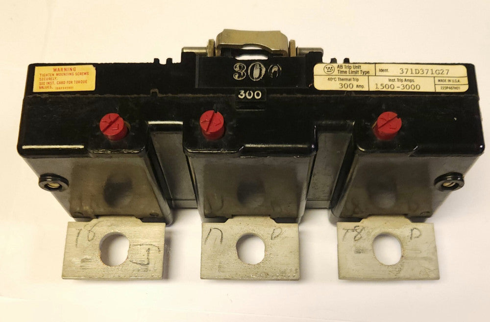 WESTINGHOUSE CUTLER HAMMER HMA3300T 300 AMP Type HMA MA TRIP Unit 371D371G27