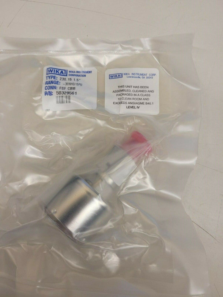 NEW, WIKA, 230.15-1.5-CBM-FSF-30-0-15, P/N 50329561, 1.5" SS Gauge, CBM, FSF
