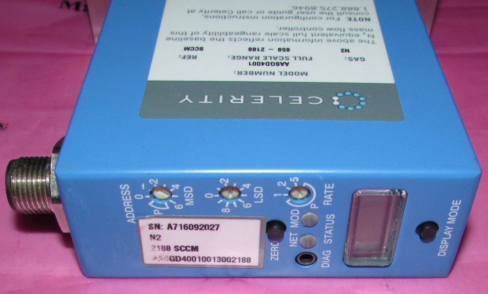 CELERITY AASGD4001 IN3XP Mass Flow Controller SCCM