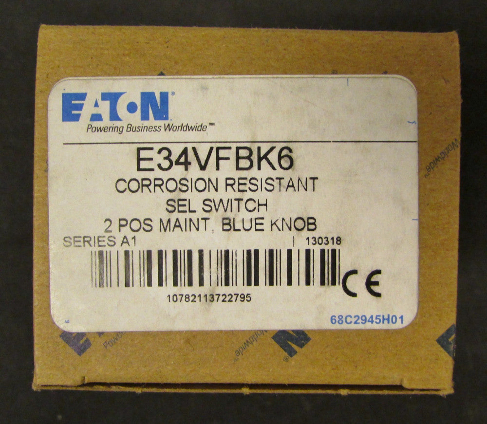 EATON CUTLER HAMMER E34VFBK6 BLUE KNOB 2 Position Maintained Selector Switch