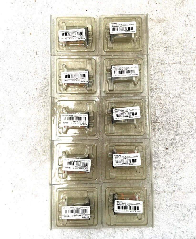 (Lot Of 10) Siemens DPDT 10amp Plug In