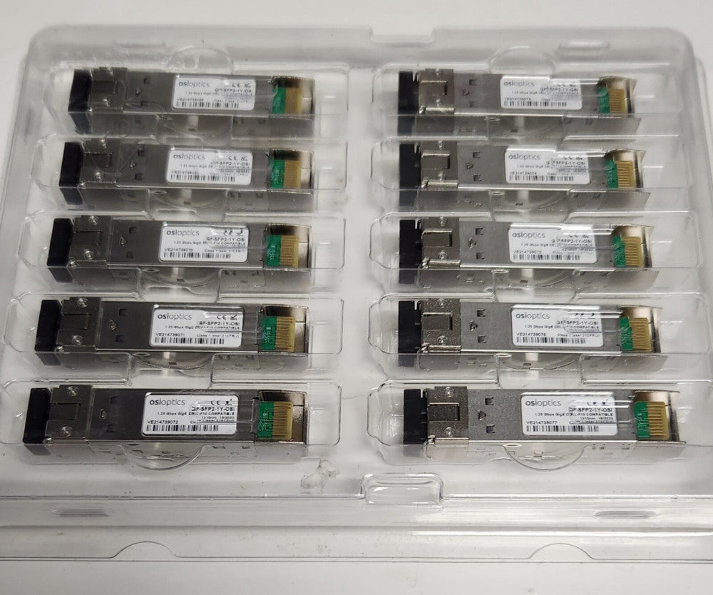 LOT OF 10 OSIOPTICS GP SFP2 1 Y OSI 1.25 Gbps GIGE Dell F10 Compatible 1310nm